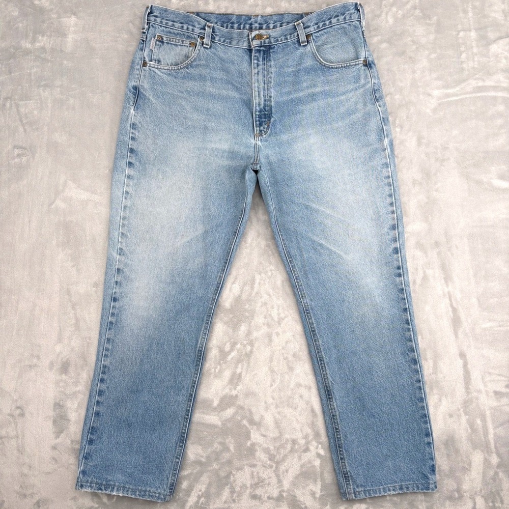 Carhartt Jeans Mens 40x30 (Fits 37x28.5) Blue Traditional Fit Straight Leg Work